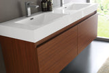 Fresca Mezzo 60" Wall Hung Double Sink Vanity