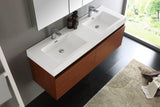 Fresca Mezzo 60" Wall Hung Double Sink Vanity