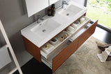 Fresca Mezzo 60" Wall Hung Double Sink Vanity