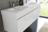 Fresca Mezzo 60" Wall Hung Double Sink Vanity