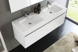 Fresca Mezzo 60" Wall Hung Double Sink Vanity