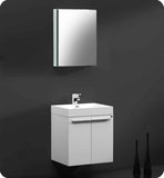 Fresca Alto 23" White Modern Bathroom Vanity w/ Medicine Cabinet