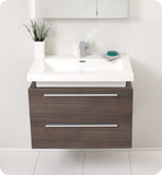 Fresca Medio 32" Gray Oak Modern Bathroom Vanity w/ Medicine Cabinet