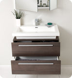 Fresca Medio 32" Gray Oak Modern Bathroom Vanity w/ Medicine Cabinet