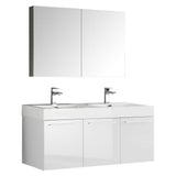 Fresca Vista 48" Wall Hung Double Sink Vanity