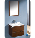 Fresca Cielo 24" Wenge Brown Modern Bathroom Vanity w/ Mirror