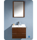 Fresca Cielo 24" Wenge Brown Modern Bathroom Vanity w/ Mirror