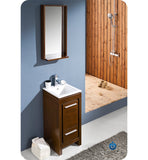 Fresca Allier 16" Wenge Brown Modern Bathroom Vanity w/ Mirror