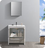 Fresca Allier Rio 30" Ash Gray Modern Bathroom Vanity w/ Medicine Cabinet