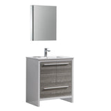 Fresca Allier Rio 30" Ash Gray Modern Bathroom Vanity w/ Medicine Cabinet