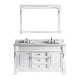 Virtu USA Huntshire 60" Single Bathroom Vanity w/ Square Sink, Faucet, Mirror