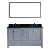 Virtu USA Caroline Avenue 60" Double Bathroom Vanity w/ Sink, Faucet, Mirror