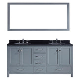 Virtu USA Caroline Avenue 72" Double Bathroom Vanity w/ Sink, Faucet, Mirror