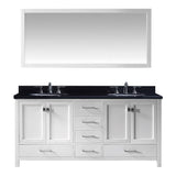 Virtu USA Caroline Avenue 72" Double Bathroom Vanity w/ Sink, Faucet, Mirror