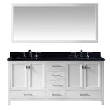 Virtu USA Caroline Avenue 72" Double Bathroom Vanity w/ Sink, Faucet, Mirror