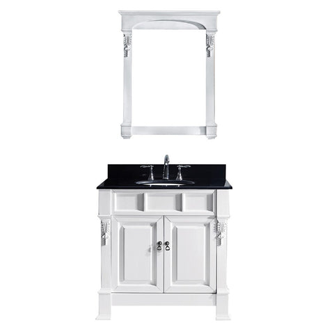 Virtu USA Huntshire 36" Single Bathroom Vanity w/ Granite Top, Sink, Mirror