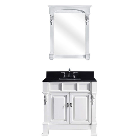 Virtu USA Huntshire 36" Single Bathroom Vanity w/ Granite Top, Sink, Mirror