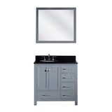 Virtu USA Caroline Avenue 36" Single Bathroom Vanity w/ Sink, Faucet, Mirror