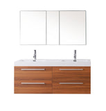 Virtu USA Finley 54" Double Bathroom Vanity w/ Square Sink, Nickel Faucet