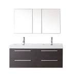 Virtu USA Finley 54" Double Bathroom Vanity w/ Square Sink, Nickel Faucet