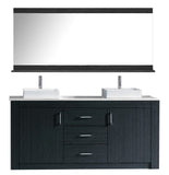 Virtu USA Tavian 72" Double Bathroom Vanity w/ Stone Top, Sink, Faucet, Mirror