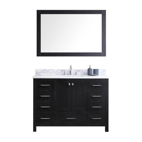 Virtu USA Caroline Premium 48" Single Bathroom Vanity w/ Square Sink, Mirror