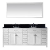 Virtu USA Caroline Parkway 78" Double Bathroom Vanity w/ Sink, Faucet, Mirror