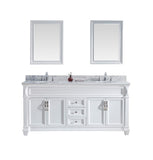 Virtu USA Victoria 72" Double Bathroom Vanity w/ Sink, Chrome Faucet, Mirror