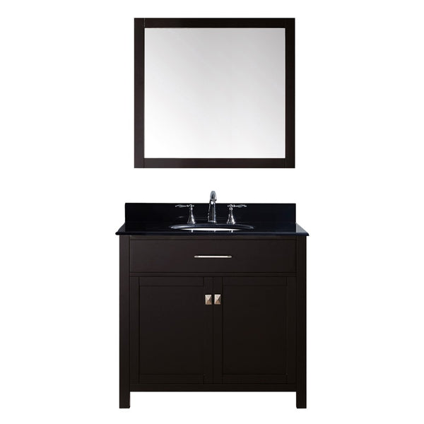 Virtu USA Caroline 36" Single Bathroom Vanity w/ Sink, Faucet, Mirror