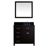 Virtu USA Caroline Parkway 36" Single Bathroom Vanity w/ Sink, Faucet, Mirror