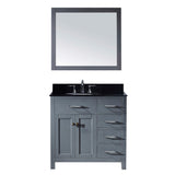 Virtu USA Caroline Parkway 36" Single Bathroom Vanity w/ Sink, Faucet, Mirror