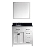 Virtu USA Caroline Parkway 36" Single Bathroom Vanity w/ Sink, Faucet, Mirror