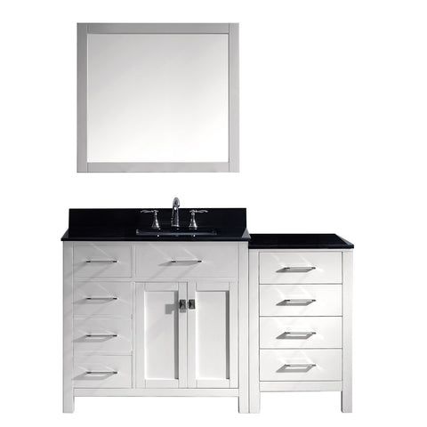 Virtu USA Caroline Parkway 57" Single Bathroom Vanity w/ Sink, Mirror