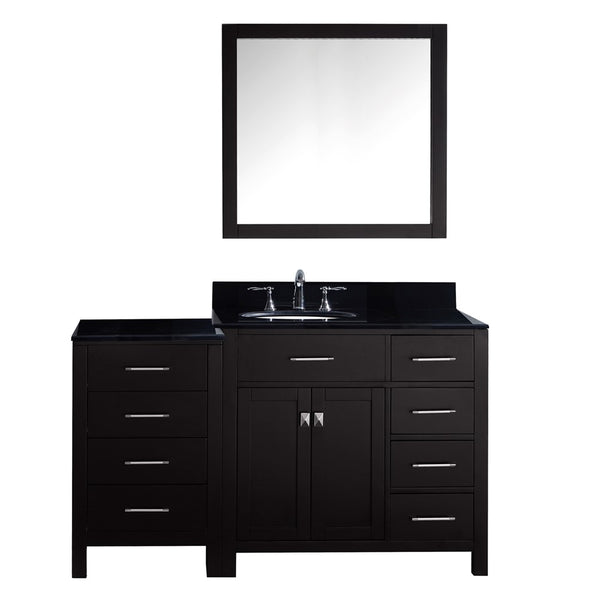 Virtu USA Caroline Parkway 57" Single Bathroom Vanity w/ Sink, Faucet, Mirror