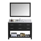 Virtu USA Caroline Estate 48" Single Bathroom Vanity w/ Sink, Faucet, Mirror