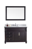 Virtu USA Victoria 48" Single Bathroom Vanity w/ Sink, Chrome Faucet, Mirror