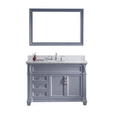 Virtu USA Victoria 48" Single Bathroom Vanity w/ Round Sink, Faucet, Mirror