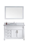 Virtu USA Victoria 48" Single Bathroom Vanity w/ Round Sink, Faucet, Mirror