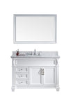 Virtu USA Victoria 48" Single Bathroom Vanity w/ Marble Top, Square Sink, Mirror