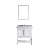 Virtu USA Julianna 32" Single Bathroom Vanity w/ Square Sink, Faucet, Mirror