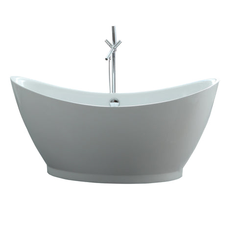 Virtu USA Serenity 67" x 31.49" Bathroom Freestanding Acrylic Soaking Bathtub