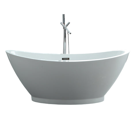 Virtu USA Serenity 69" x 33.5" Bathroom Freestanding Acrylic Soaking Bathtub