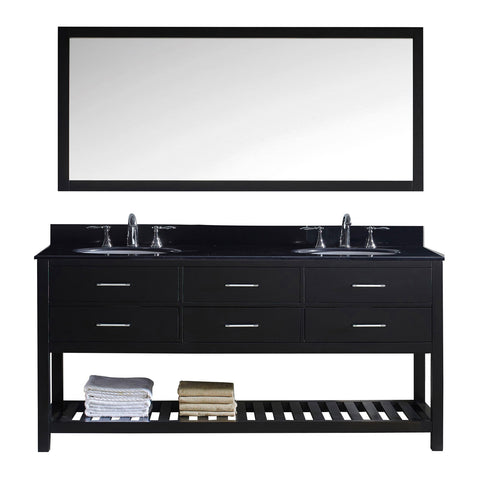 Virtu USA Caroline Estate 72" Double Bathroom Vanity w/ Sink, Mirror