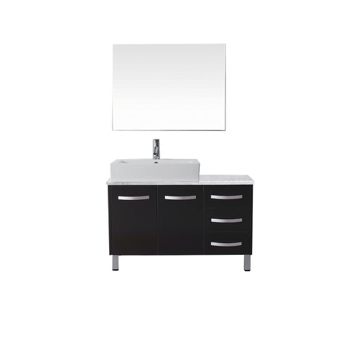 Virtu USA Tilda 36" Single Bathroom Vanity w/ Square Sink, Nickel Faucet, Mirror