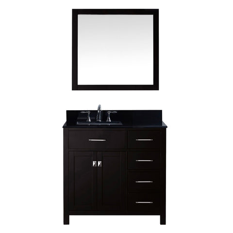 Virtu USA Caroline Parkway 36" Single Bathroom Vanity w/ Sink, Faucet, Mirror