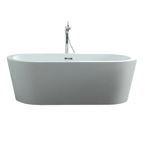 Virtu USA Serenity 63" x 29.5" Bathroom Freestanding Acrylic Soaking Bathtub