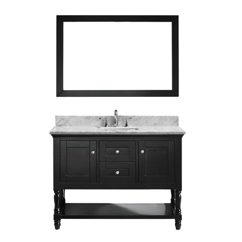 Virtu USA Julianna 48" Single Bathroom Vanity w/ Sink, Chrome Faucet, Mirror