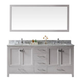 Virtu USA Caroline Avenue 72" Double Bathroom Vanity w/ Sink, Faucet, Mirror