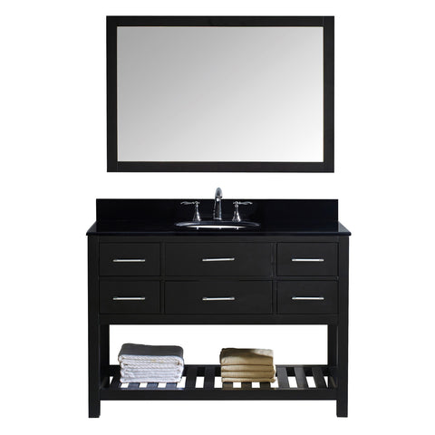 Virtu USA Caroline Estate 48" Single Bathroom Vanity w/ Sink, Faucet, Mirror