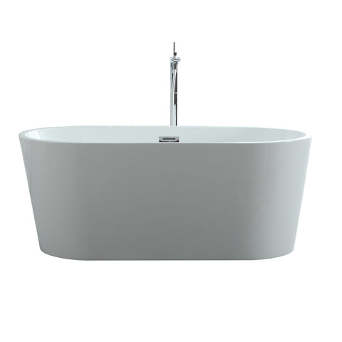 Virtu USA Serenity 67" x 31.49" Bathroom Freestanding Acrylic Soaking Bathtub